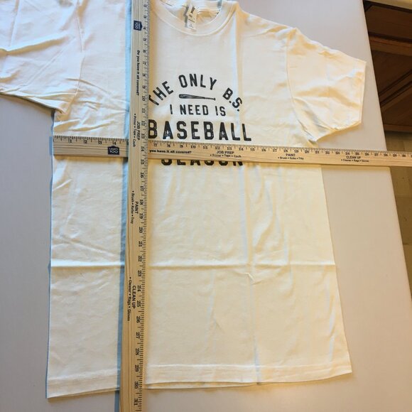 Baseball Season Tee Shirt Adult Large Natural Beige Baseball The Only BS I Need - Picture 4 of 7